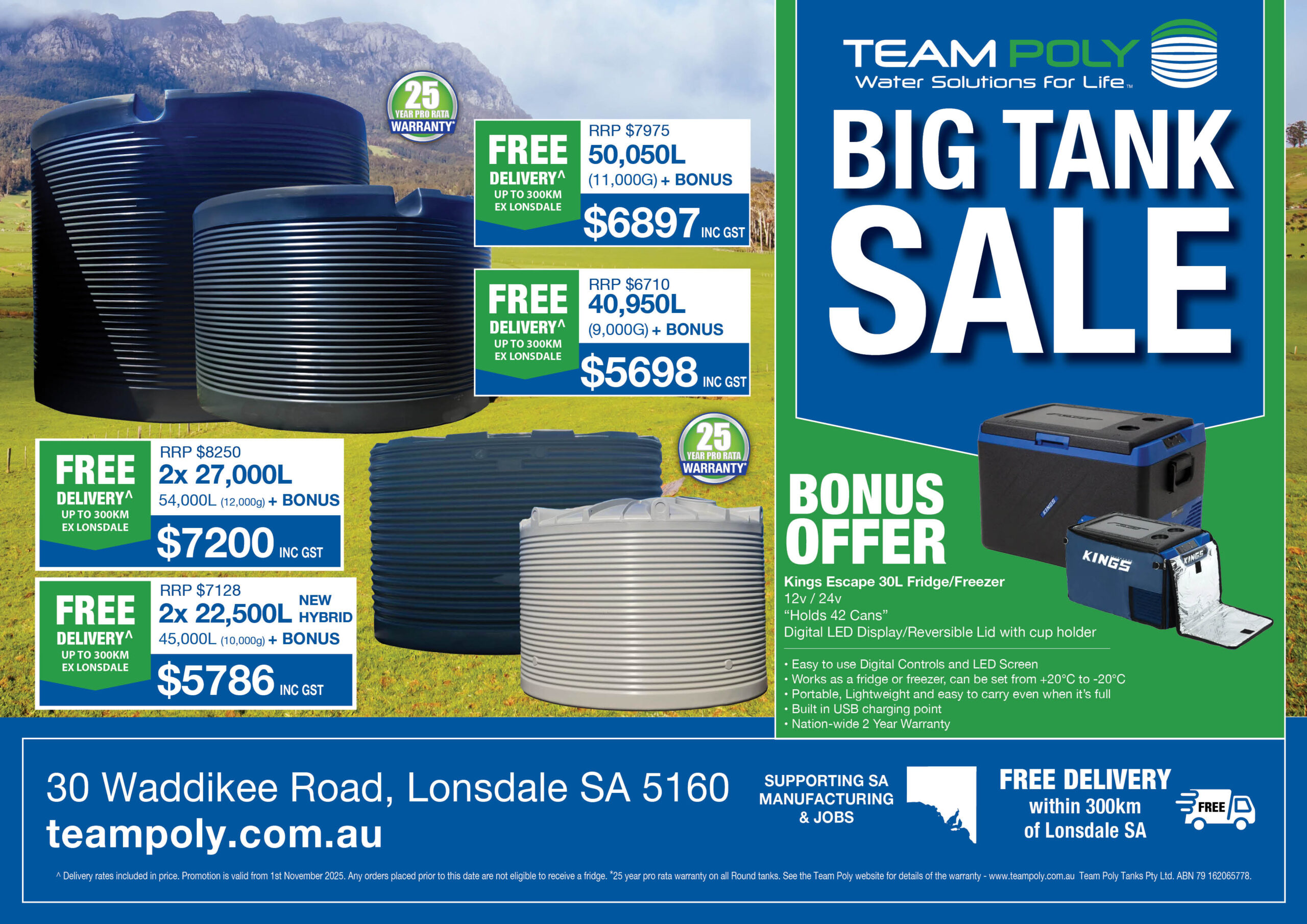 Big Tank Sale special information